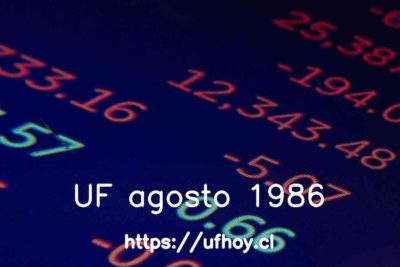 Valores de la UF agosto 1986