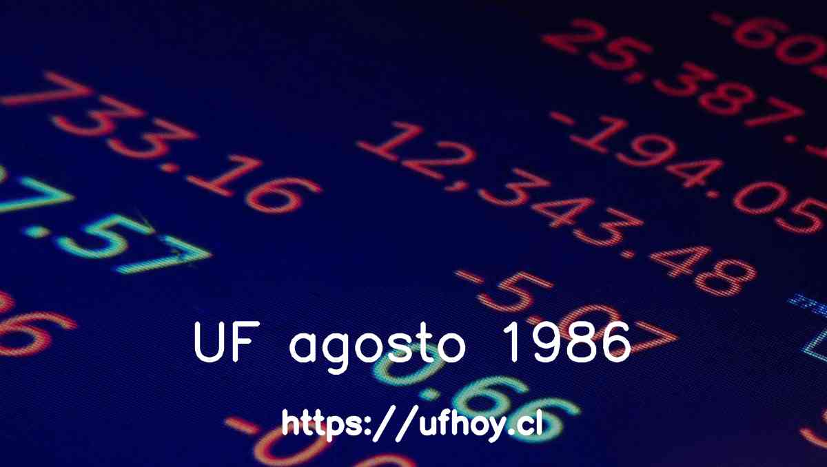 Valores de la UF agosto 1986