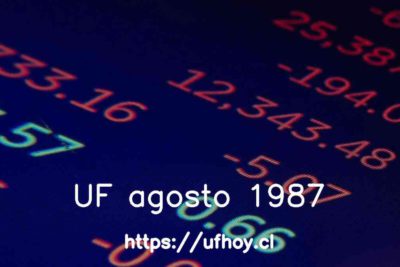 Valores de la UF agosto 1987