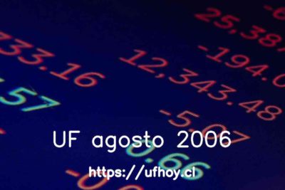 Valores de la UF agosto 2006