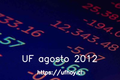 Valores de la UF agosto 2012