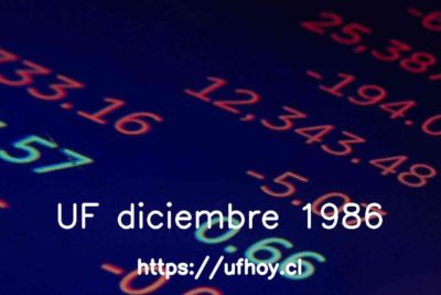 Valores de la UF diciembre 1986