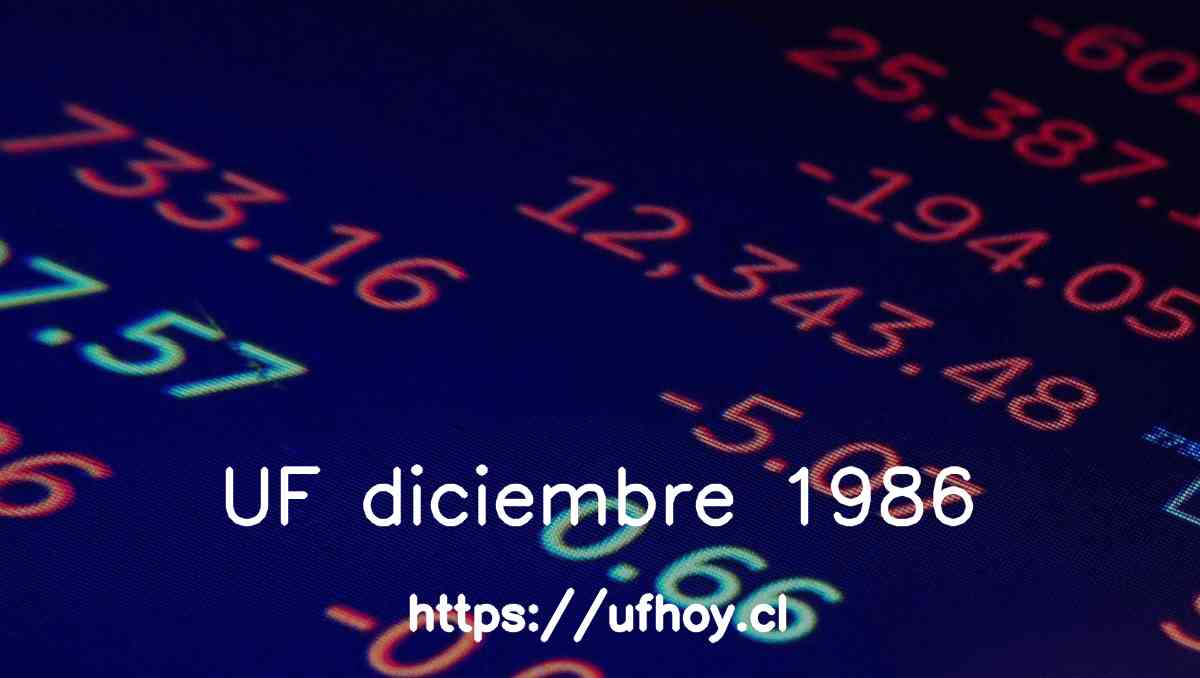 Valores de la UF diciembre 1986