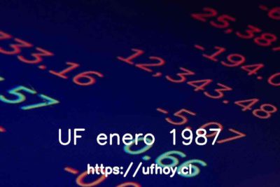 Valores de la UF enero 1987