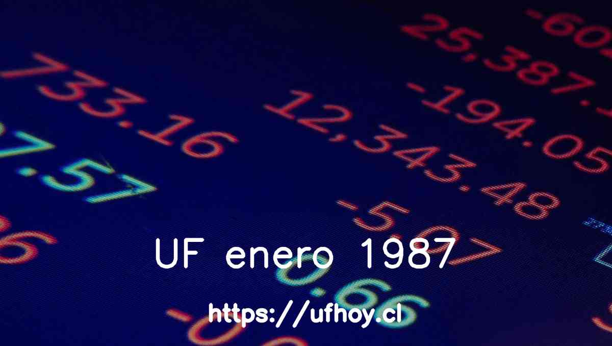 Valores de la UF enero 1987