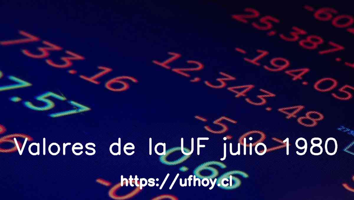 Valores de la UF julio 1980