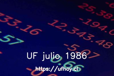 Valores de la UF julio 1986