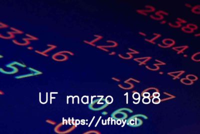 Valores de la UF marzo 1988