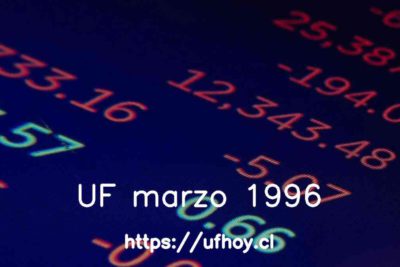 Valores de la UF marzo 1996