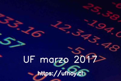 Valores de la UF marzo 2017