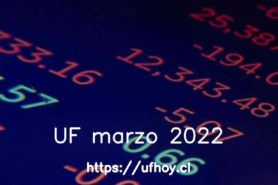 Valores de la UF marzo 2022