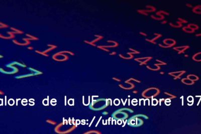 Valores de la UF noviembre 1977