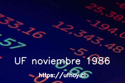 Valores de la UF noviembre 1986