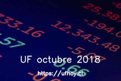 Valores de la UF octubre 2018