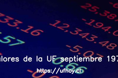 Valores de la UF septiembre 1977