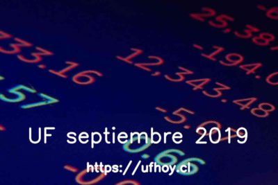 Valores de la UF septiembre 2019